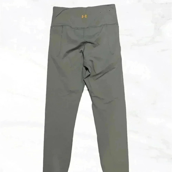 Under Armour "UA Meridian shine" yoga stretch green and yellow ankle leggings S - Picture 5 of 8